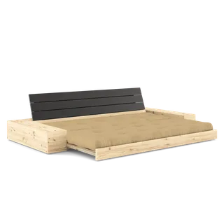 BASE BLACK NIGHT LACQUERED W. 2 SIDEBOXES CLEAR W. 5-LAYER MIXED MATTRESS WHEAT BEIGE by Karup Design – product photo 1 of 19