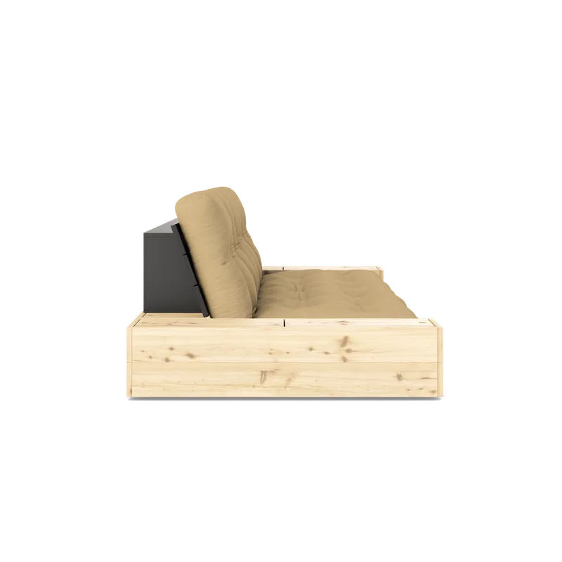 BASE BLACK NIGHT LACQUERED W. 2 SIDEBOXES CLEAR W. 5-LAYER MIXED MATTRESS WHEAT BEIGE by Karup Design – product photo 2 of 19