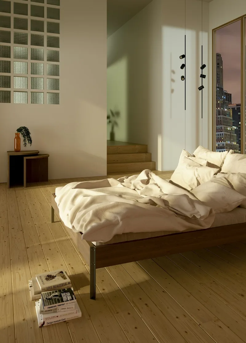 CORE BED CAROB BROWN 140 X 200 van Karup Design – sfeerfoto 4 van 6