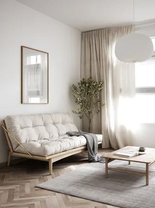 FOLK CLEAR LACQUERED W. 5-LAYER MIXED MATTRESS CLAY BROWN van Karup Design – sfeerfoto 5 van 9