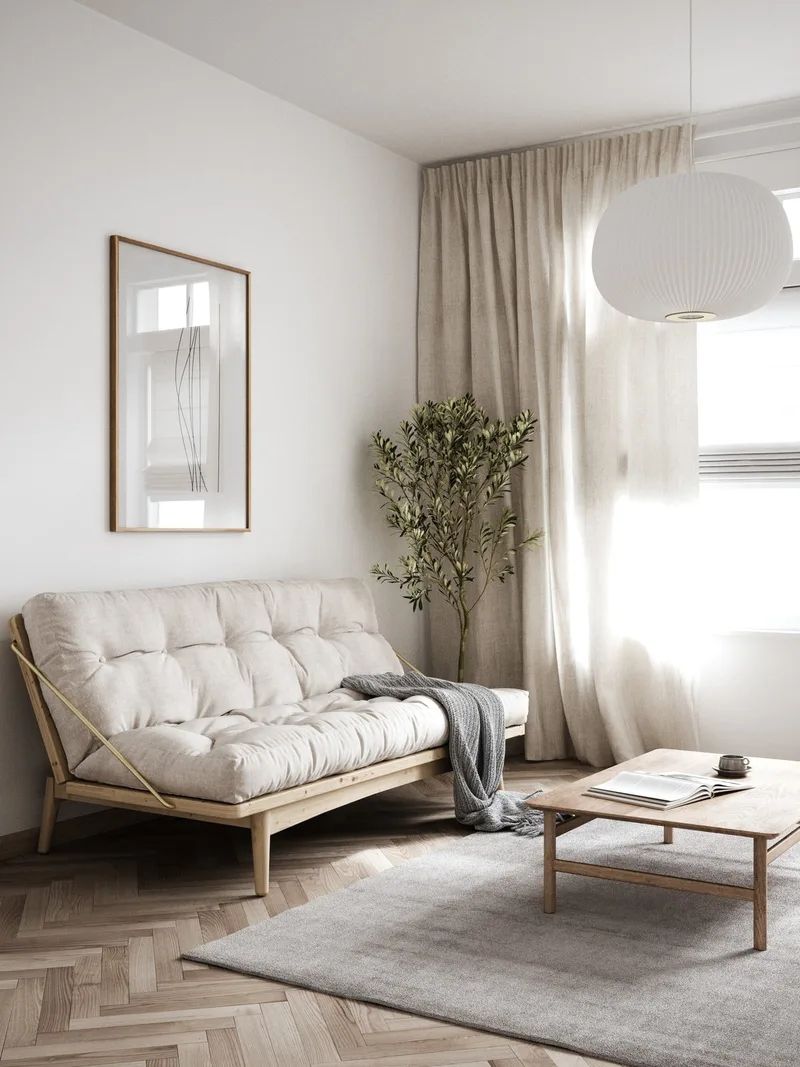 FOLK CLEAR LACQUERED W. 5-LAYER MIXED MATTRESS CLAY BROWN van Karup Design – sfeerfoto 5 van 9