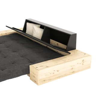 BASE BLACK NIGHT LACQUERED W. 2 SIDEBOXES CLEAR W. 5-LAYER MIXED MATTRESS GOLDEN OCHRE by Karup Design – product photo 13 of 16