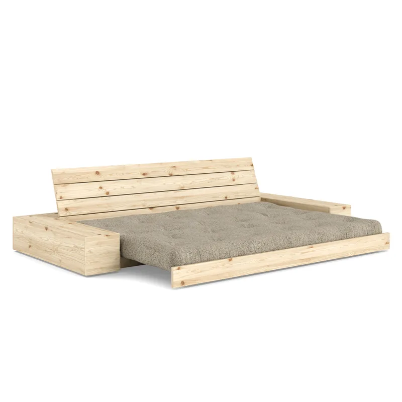 BASE CLEAR LACQUERED W. 2 SIDEBOXES CLEAR W. 5-LAYER MIXED MATTRESS WARM SAND von Karup Design – Produktfoto 11 von 16