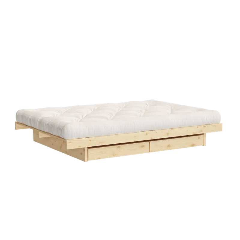KANSO BED RAW 140 X 200 W. 2 PCS BED ROLLERS RAW by Karup Design – product photo 1 of 10