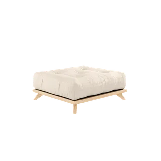 SENZA STOOL CLEAR LACQUERED W. SENZA STOOL MATTRESS LINEN van Karup Design – productfoto 3 van 3