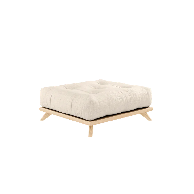 SENZA STOOL CLEAR LACQUERED W. SENZA STOOL MATTRESS LINEN van Karup Design – productfoto 3 van 3
