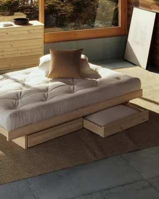 KANSO BED RAW 140 X 200 W. 2 PCS BED ROLLERS RAW by Karup Design – interior photo 9 of 10