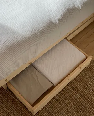 KANSO BED RAW 140 X 200 W. 2 PCS BED ROLLERS RAW by Karup Design – interior photo 2 of 10