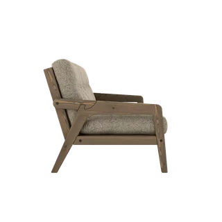 GRAB CAROB BROWN LACQUERED W. 5-LAYER MIXED MATTRESS WARM SAND van Karup Design – productfoto 2 van 10