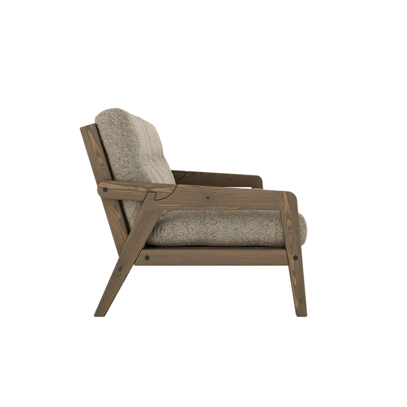 GRAB CAROB BROWN LACQUERED W. 5-LAYER MIXED MATTRESS WARM SAND van Karup Design – productfoto 2 van 10