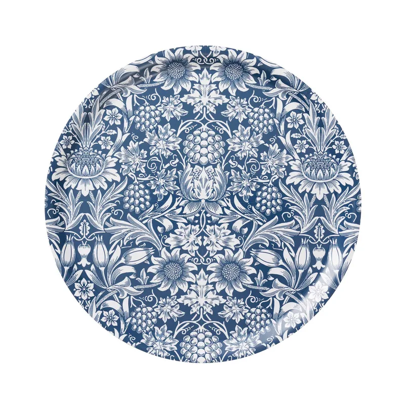 Sunflower rund bricka de Klippan Yllefabrik en Dark denim – photo du produit