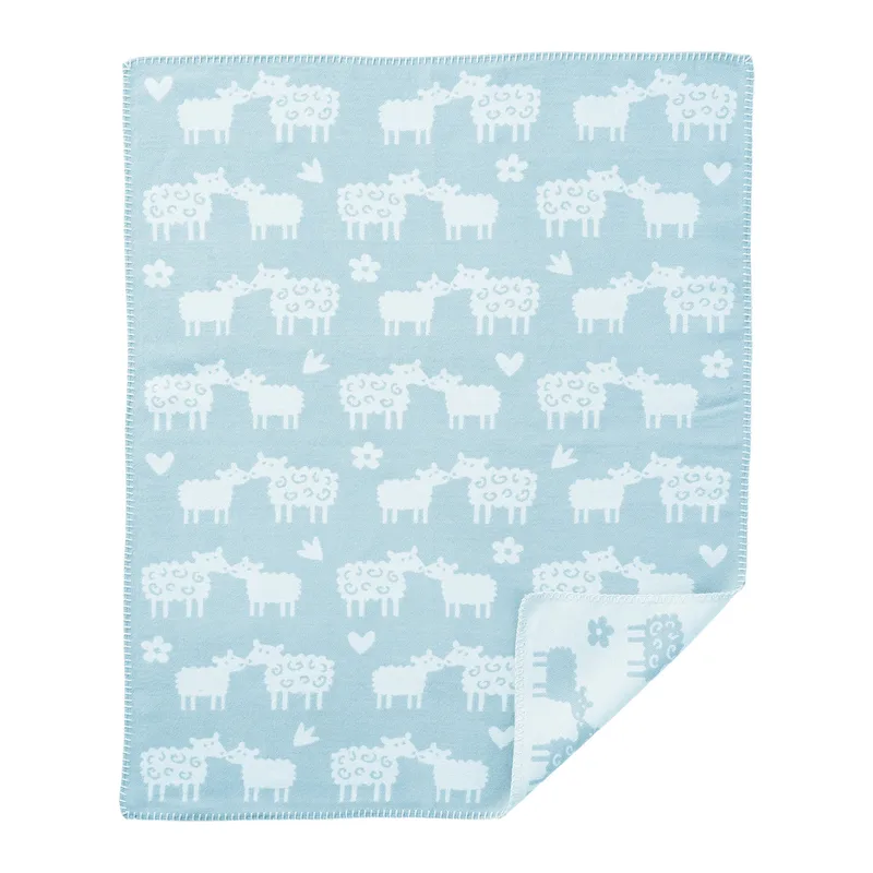 Bää – babyfilt 70x90 cm 100% bomull by Klippan Yllefabrik in Light blue – product photo
