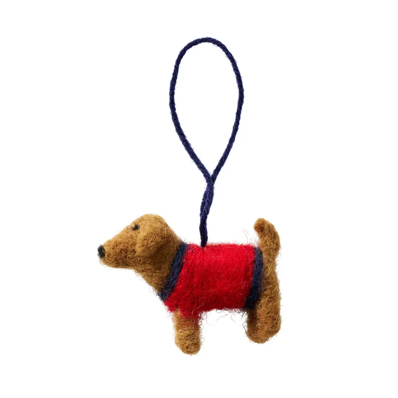 Winter dog ornament de Klippan Yllefabrik en Brown – photo du produit