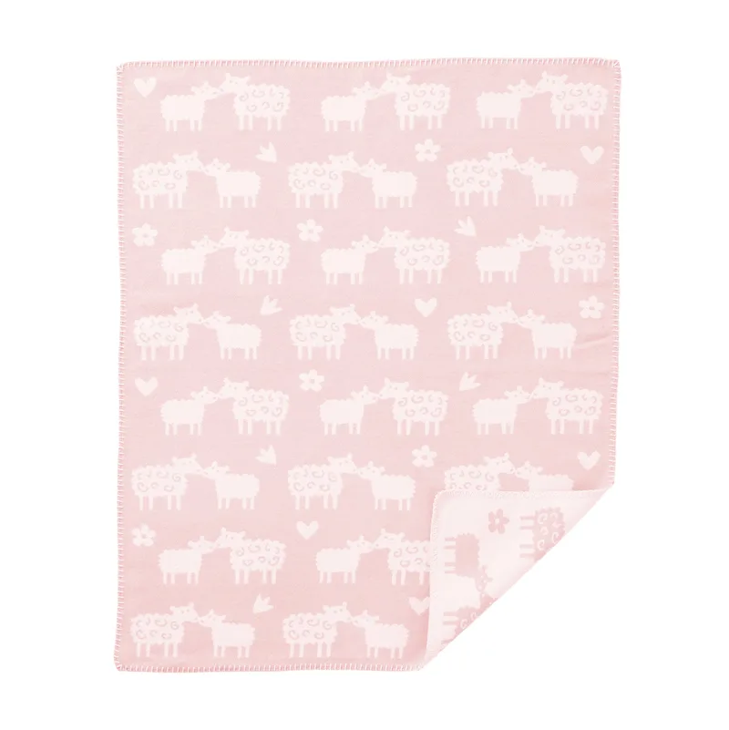 Bää – babyfilt 70x90 cm 100% bomull by Klippan Yllefabrik in Soft pink – product photo