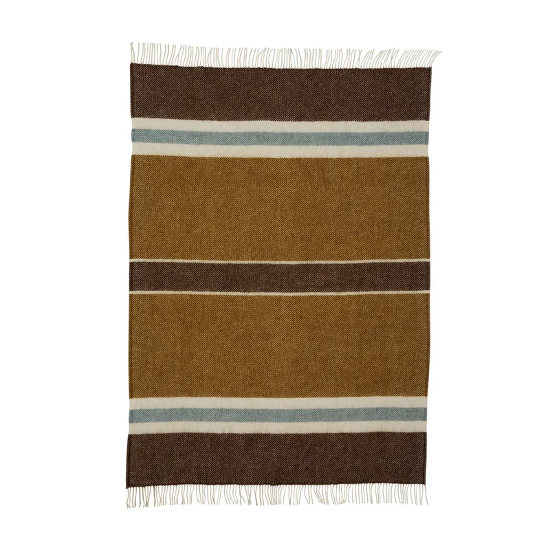 Gotland Stripe by Klippan Yllefabrik in Valnöt/Karamell/Blå – product photo
