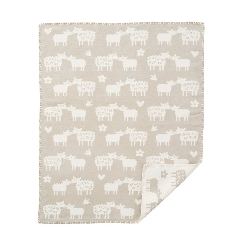 Bää – babyfilt 70x90 cm 100% bomull by Klippan Yllefabrik in Greige – product photo