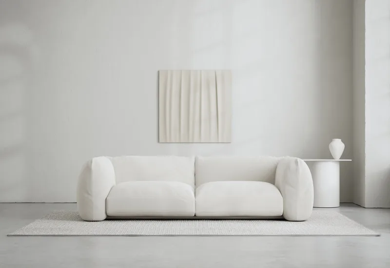 Lotta Agaton 2-sits soffa van LAYERED in Linen Look Bone White – productfoto