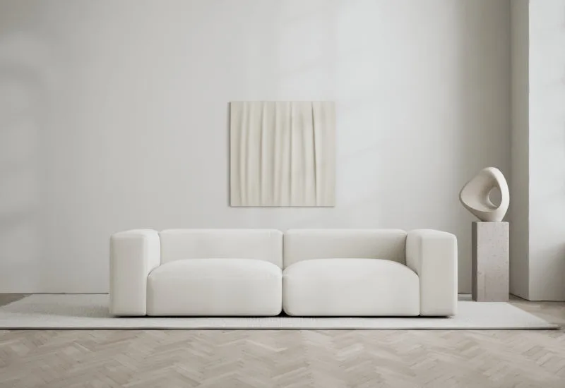Rosso 2-sits soffa by LAYERED in Linen Look Bone White – interior photo