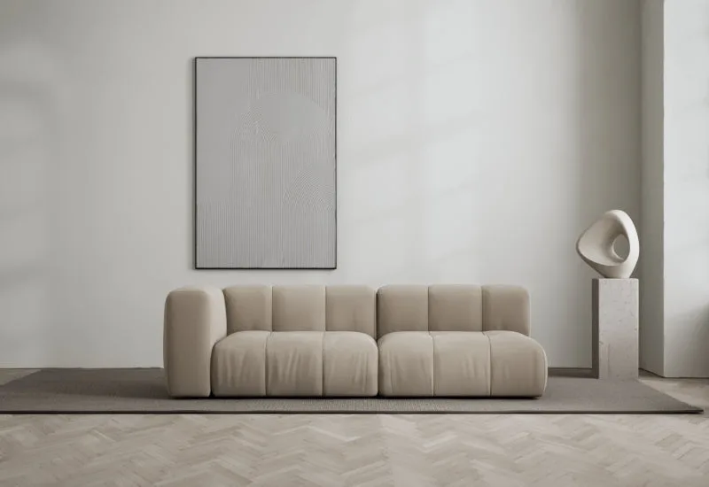 Cecco 2-sits soffa öppen höger by LAYERED in Bouclé Warm Clay – interior photo