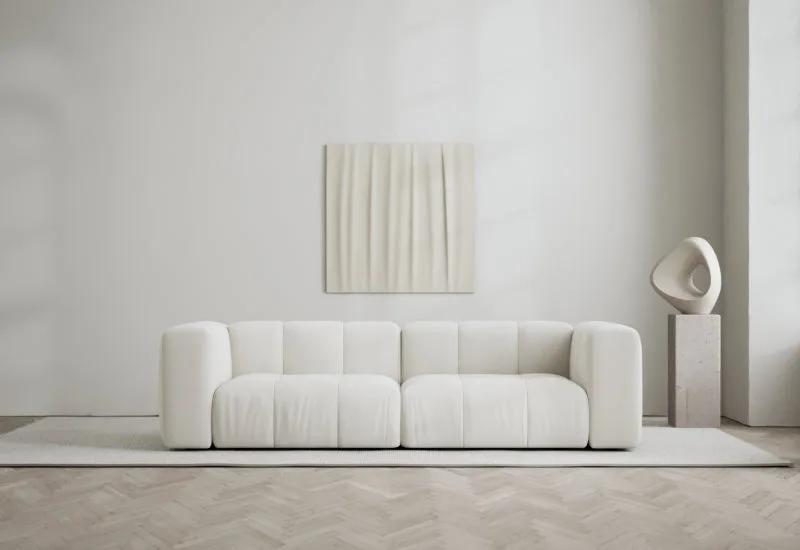Cecco 2-sits soffa by LAYERED in Linen Look Bone White – interior photo