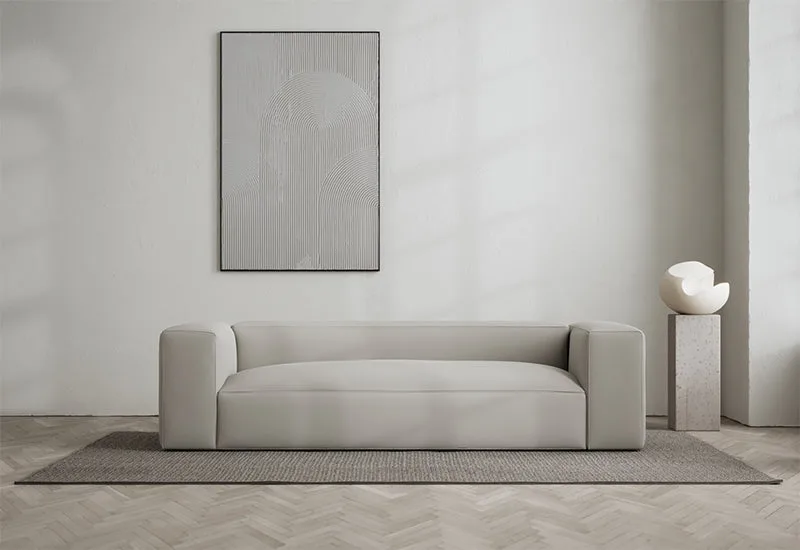 Bulky 2-sits soffa van LAYERED in Linen Look True Greige – sfeerfoto