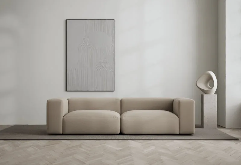 Rosso 2-sits soffa by LAYERED in Bouclé Warm Clay – interior photo