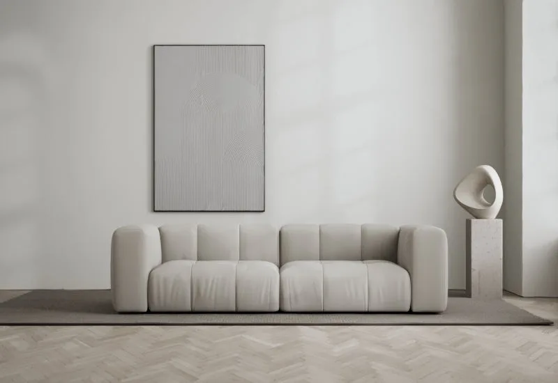 Cecco 2-sits soffa von LAYERED in Linen Look True Greige – Ambientefoto
