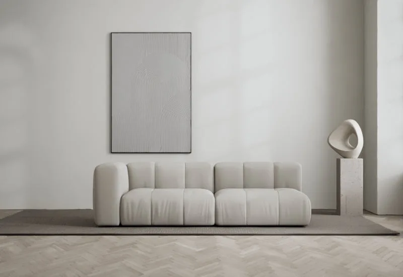 Cecco 2-sits soffa öppen höger by LAYERED in Linen Look True Greige – interior photo
