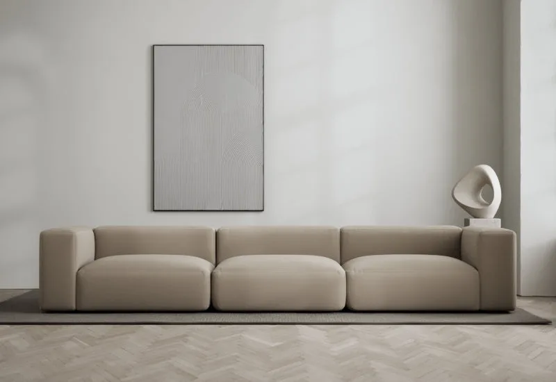 Rosso 3-sits soffa by LAYERED in Bouclé Warm Clay – interior photo