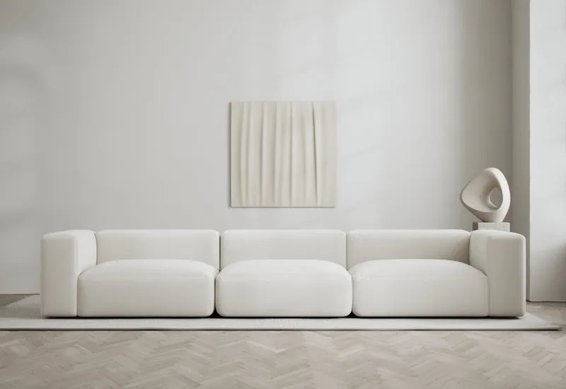 Rosso 3-sits soffa by LAYERED in Linen Look Bone White – interior photo