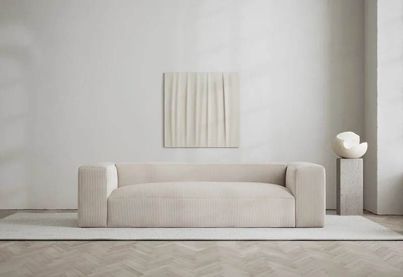Bulky 2-sits soffa van LAYERED in Cord Fresh Pearl Grey – sfeerfoto