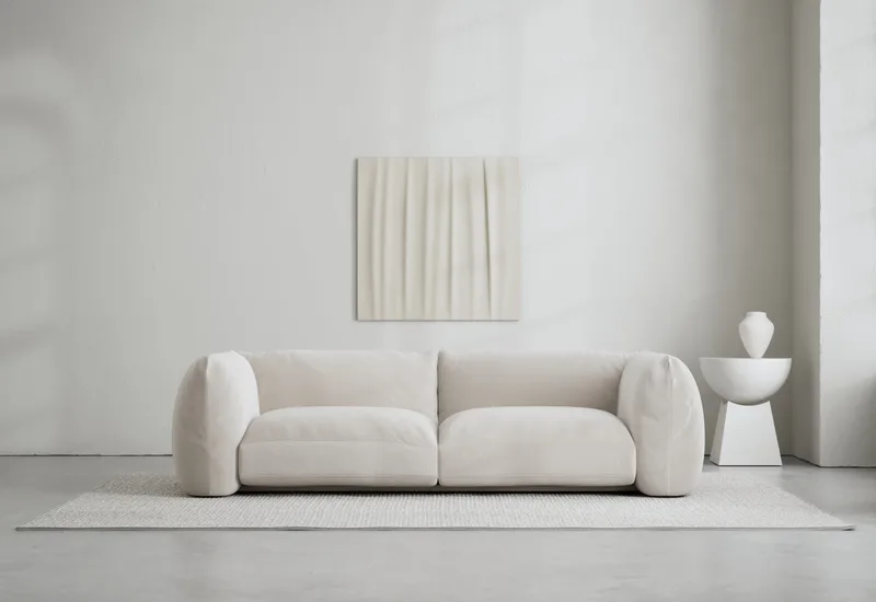 Lotta Agaton 2-sits soffa van LAYERED in Velvet Bone White – productfoto