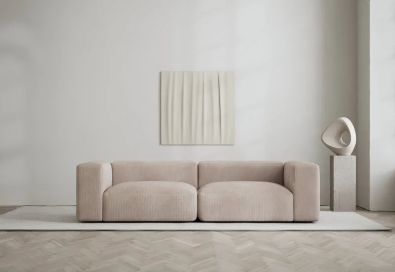 Rosso 2-sits soffa by LAYERED in Cord Light Nougat – interior photo
