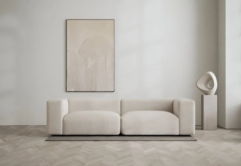 Rosso 2-sits soffa by LAYERED in Cord Fresh Pearl Grey – interior photo