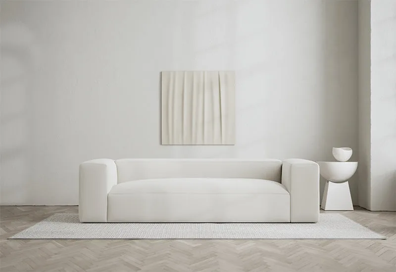 Bulky 2-sits soffa van LAYERED in Linen Look Bone White – sfeerfoto