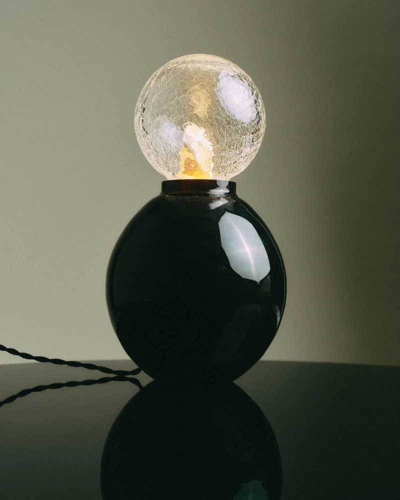 PERSON LAMP LARGE by LOUISE ROE in Cracked Glass – interior photo
