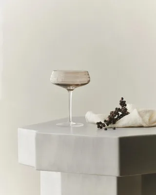 CHAMPAGNE COUPE TRIPLE CUT - SET OF 4 by LOUISE ROE in SMOKE BUNDLE (4 COUPES) – interior photo 2 of 2