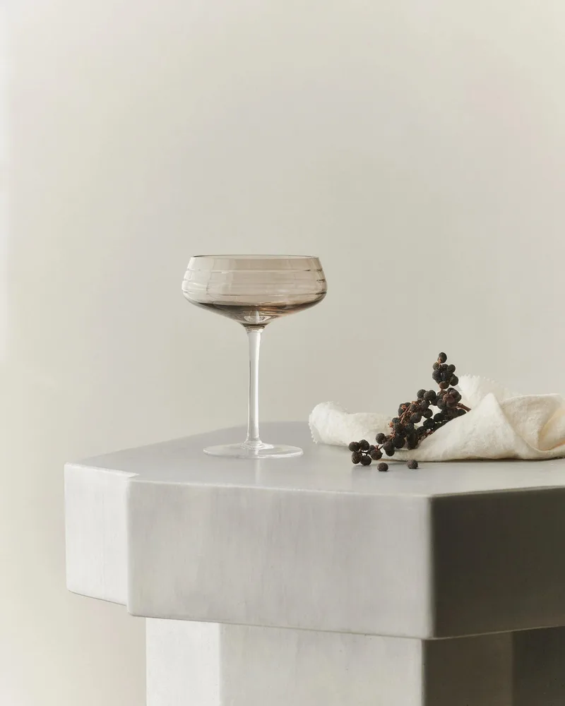 CHAMPAGNE COUPE TRIPLE CUT - SET OF 4 by LOUISE ROE in SMOKE BUNDLE (4 COUPES) – interior photo 2 of 2