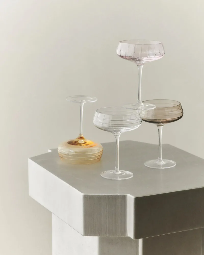 CHAMPAGNE COUPE TRIPLE CUT - SET OF 4 by LOUISE ROE in CLEAR BUNDLE (4 COUPES) – interior photo 1 of 2
