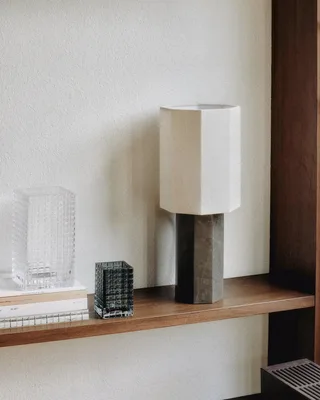 EIGHT OVER EIGHT LAMP SMALL by LOUISE ROE in Grey Marble, Light Grey – interior photo 2 of 2