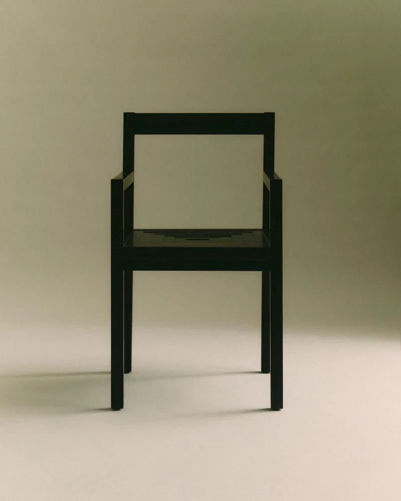 FRANKIE ARMCHAIR by LOUISE ROE in Ash Wood Dark Brown – interior photo