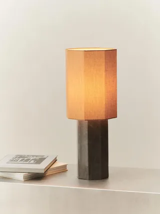 EIGHT OVER EIGHT LAMP SMALL by LOUISE ROE in Grey Marble, Brass Colored – interior photo 2 of 2