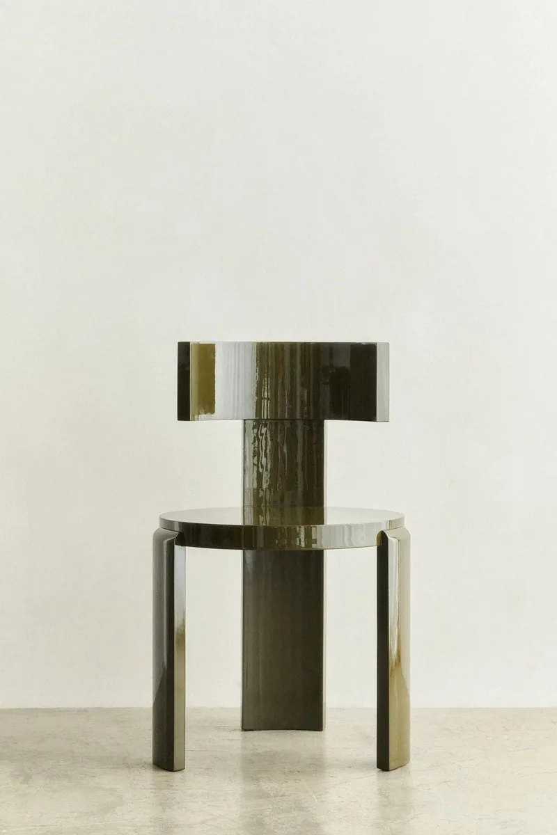 SPINA CHAIR by LOUISE ROE in Beech Wood Olive Green Lacquer – interior photo 3 of 3