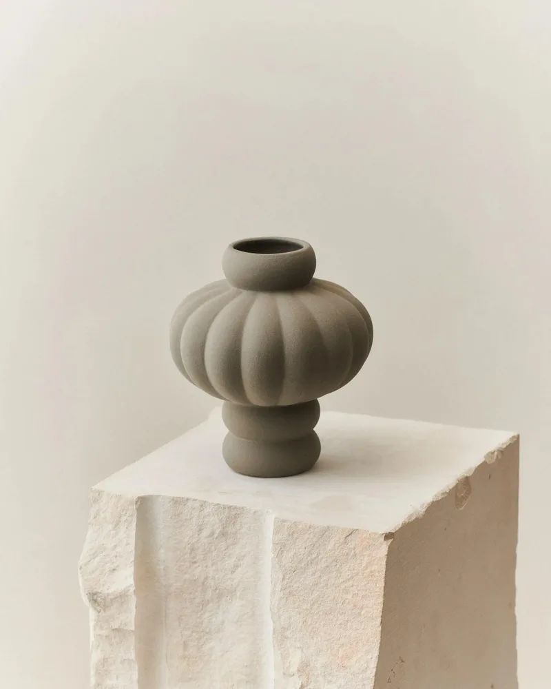 BALLOON VASE 02 CERAMIC SANDED GREY by LOUISE ROE – product photo