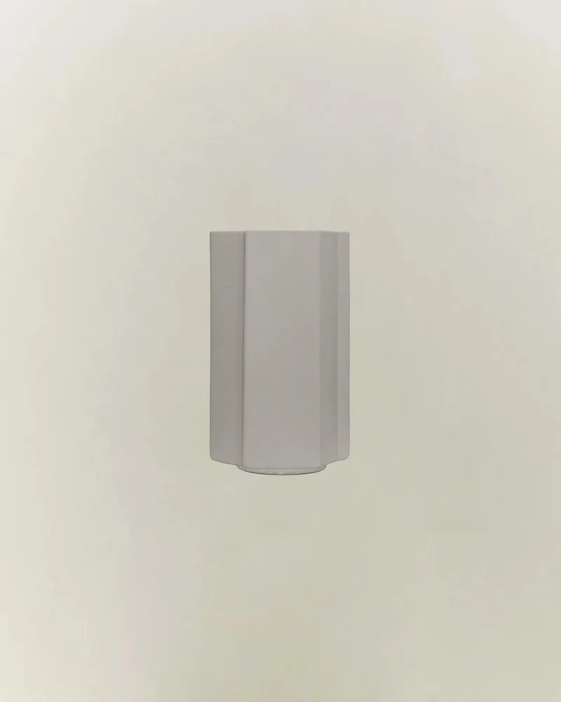 FUNKI VASE ASYMMETRIC CERAMIC - SANDED GREY by LOUISE ROE – product photo