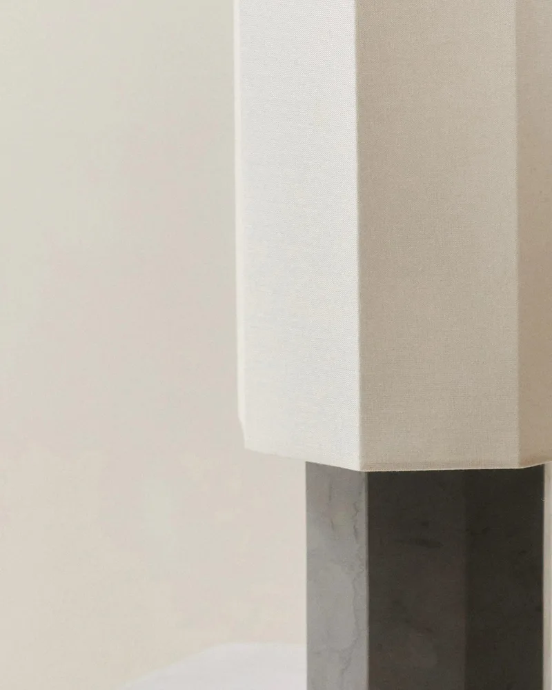 EIGHT OVER EIGHT LAMP LARGE by LOUISE ROE in Grey Marble, Light Grey – interior photo