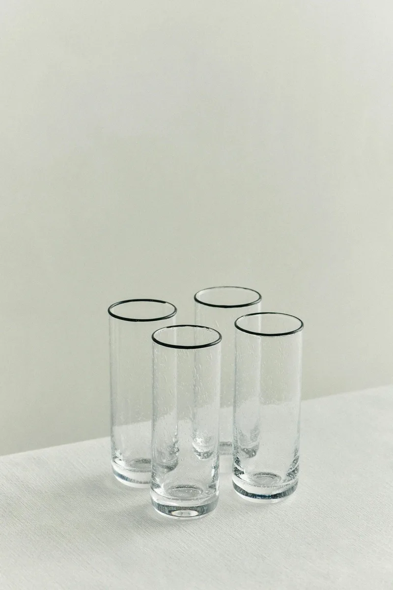 S.R. DRINKING GLASS TALL by LOUISE ROE in BUNDLE (4 GLASSES) – product photo