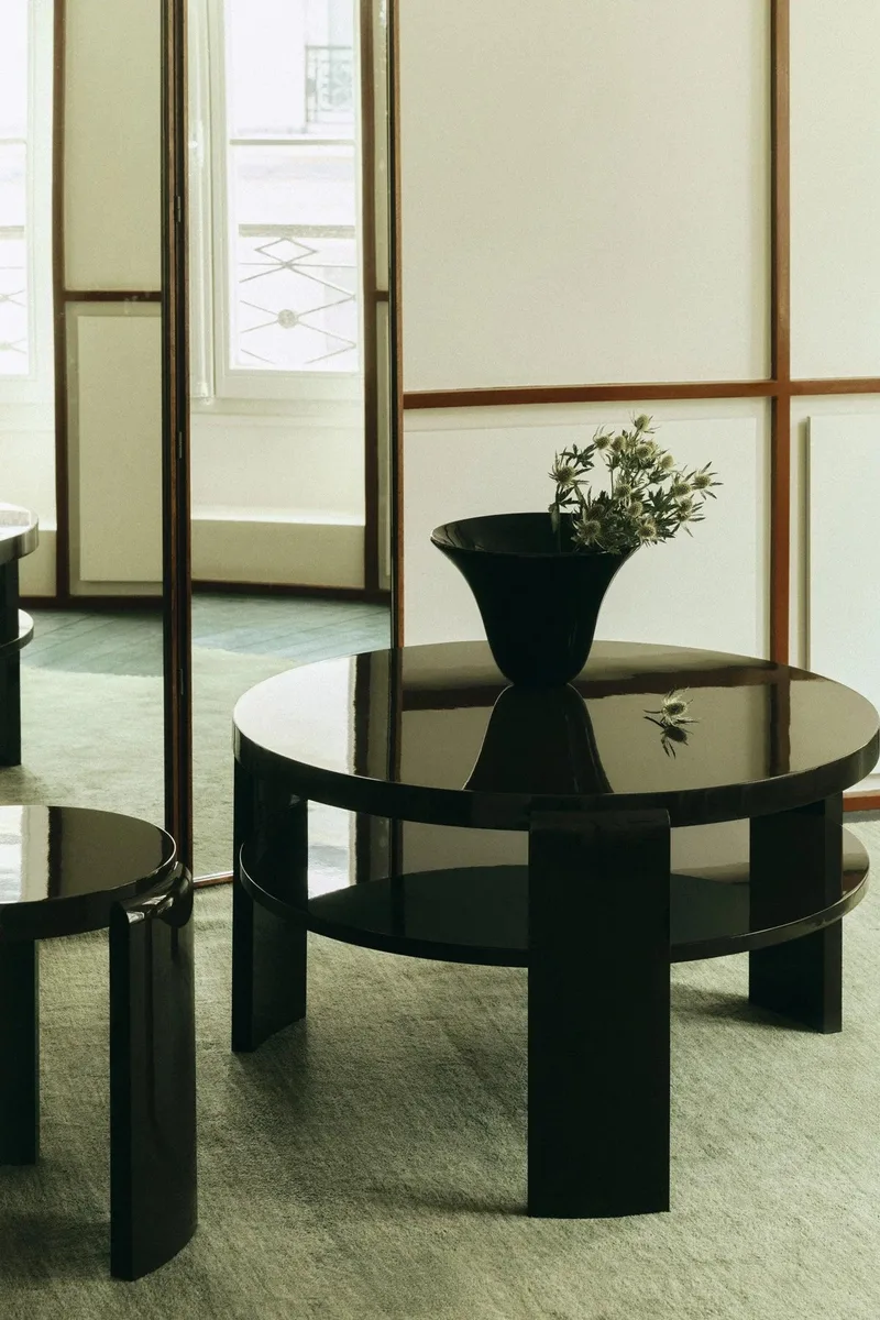 SPINA LOUNGE TABLE by LOUISE ROE in Beech Wood Black Lacquered – interior photo