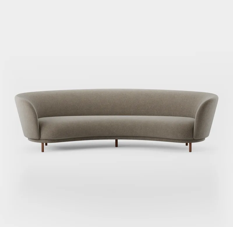 Dandy 4 Seater Sofa by Massproductions in Walnut Stained Beech/Kvadrat – Hallingdal 65 270 – product photo