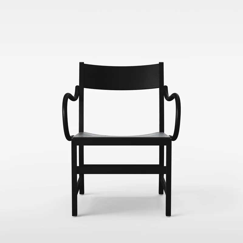 Waiter XL Easy Chair by Massproductions in Black Stained Beech – product photo